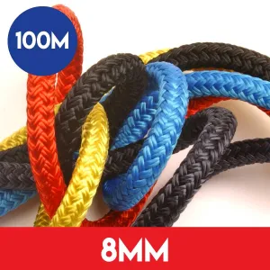 100m Reel of 8mm Polyester Braid on Braid Rope