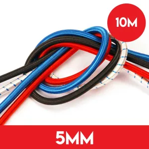 10m of 5mm Shockcord Elastic Bungee Rope - Blue