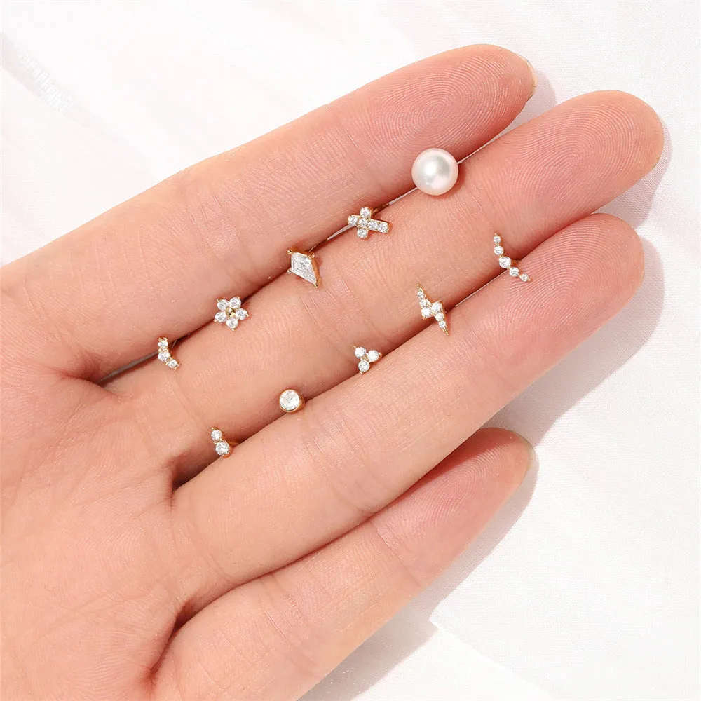 14k Gold Single Large Pearl Gold Flat Back Earrings