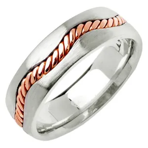 14K or 18K Two-Tone Gold Braided Cord Ring