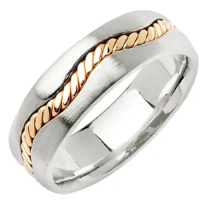 14K or 18K Two-Tone Gold Braided Cord Ring