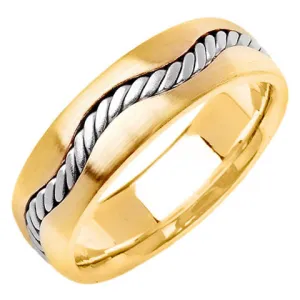 14K or 18K Two-Tone Gold Braided Cord Ring