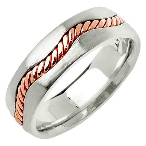 14K or 18K Two-Tone Gold Braided Cord Ring