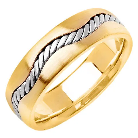 14K or 18K Two-Tone Gold Braided Cord Ring