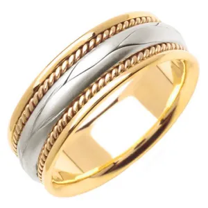 14K or 18K Two-Tone Gold Hand Braided Ring