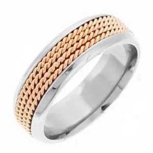 14K or 18K Two-Tone Gold Hand Braided Ring