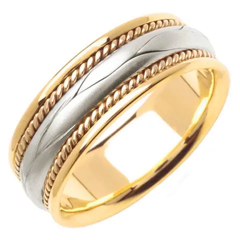 14K or 18K Two-Tone Gold Hand Braided Ring
