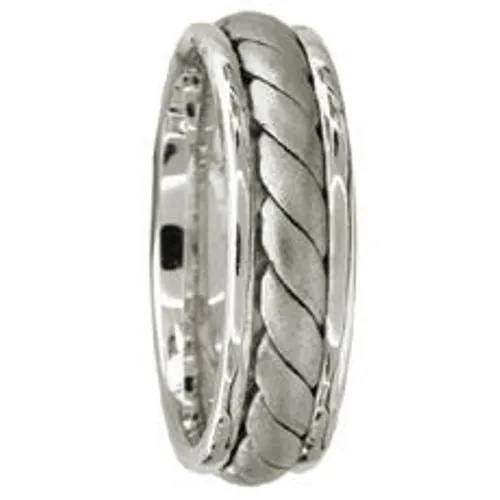 14K or 18K White Gold Hand Braided Ring