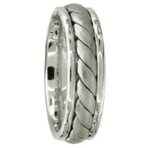 14K or 18K White Gold Hand Braided Ring