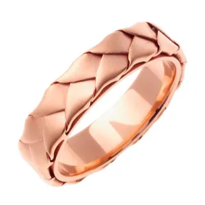 14K Rose or Yellow/Tricolor Gold Hand Braided Ring Band