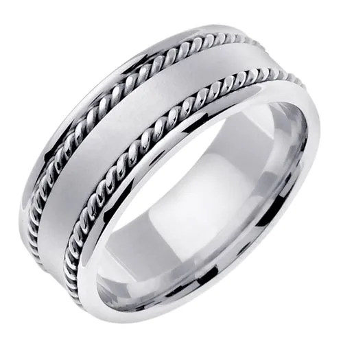 14K Yellow or White Gold Hand Braided Cord Ring