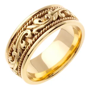 14K Yellow or White Paisley Celtic Hand Braided