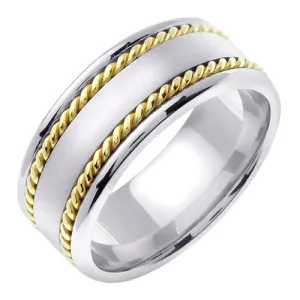 18K Two Tone Gold Hand Braided Cord Ring