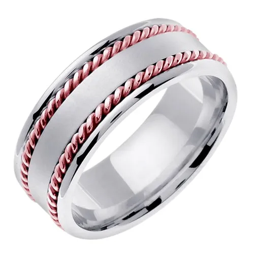 18K Two Tone Gold Hand Braided Cord Ring