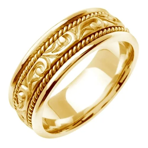 18K White or Yellow Celtic Design With Cord Braid