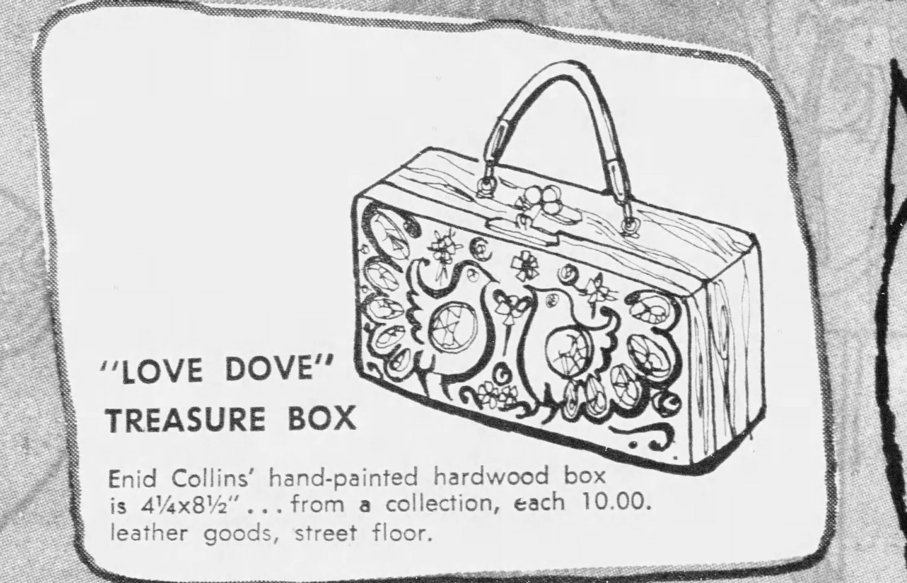 1960s 1969 documented ENID COLLINS DOVE box bag purse | new fall winter
