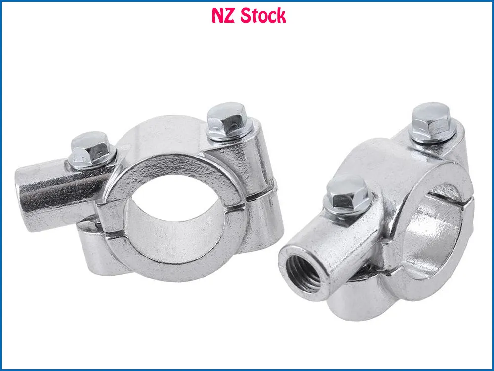 2 x 8mm Motorcycle Mirror Mount Clamp Holder for 25mm Handlebar