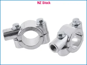 2 x 8mm Motorcycle Mirror Mount Clamp Holder for 25mm Handlebar