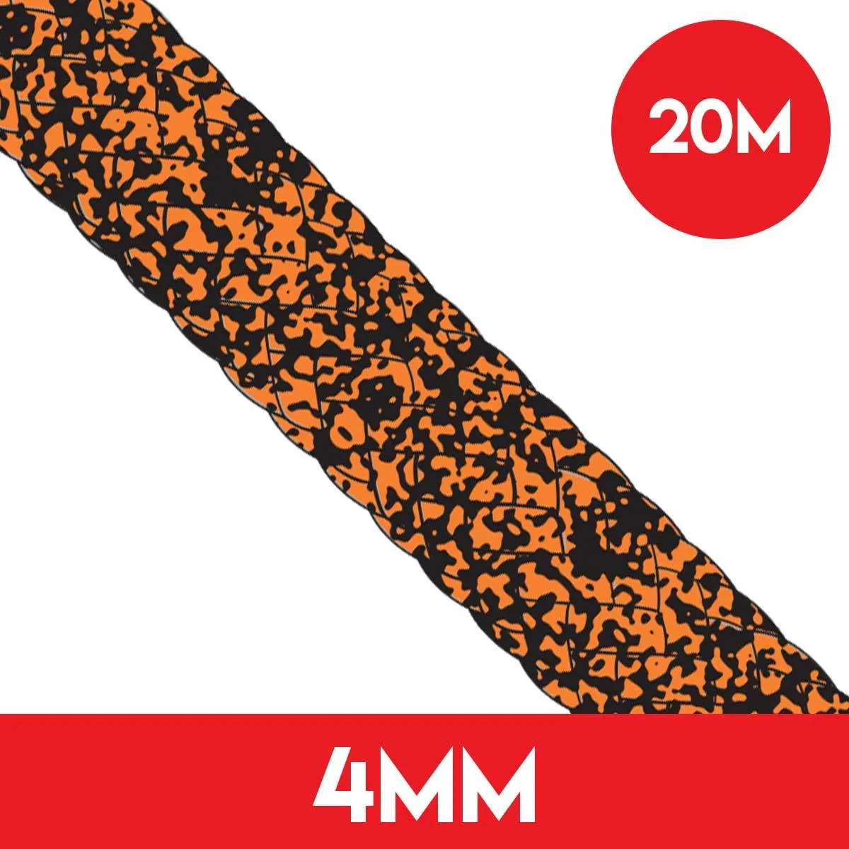 20m of 4mm Dyneema SK78 Evolution Race Rope - Orange/Black