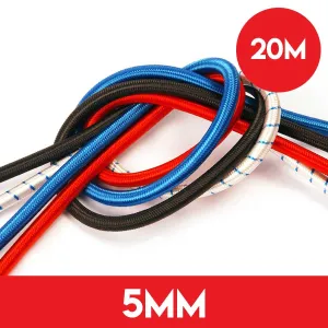 20m of 5mm Shockcord Elastic Bungee Rope - White