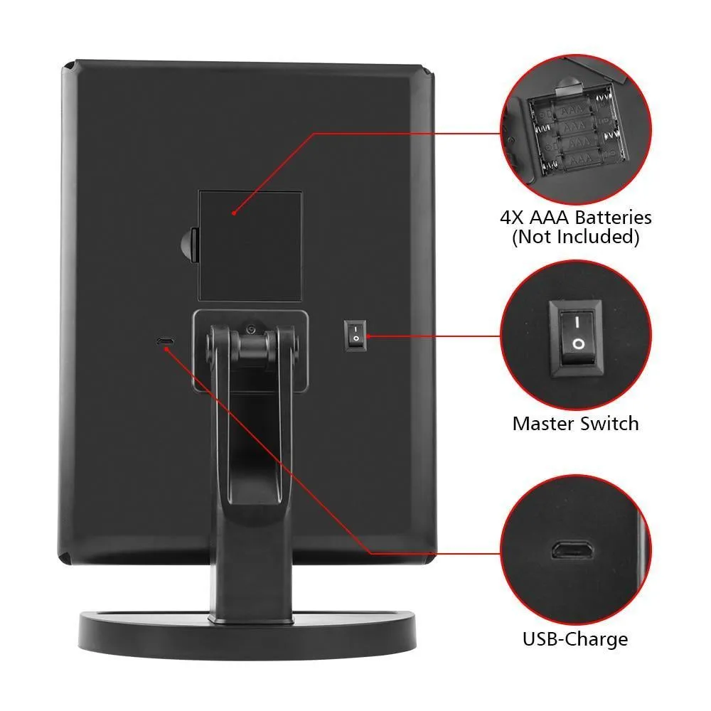 22 LED Lighted Makeup Mirror - Desktop Touch Screen Make Up Mirror
