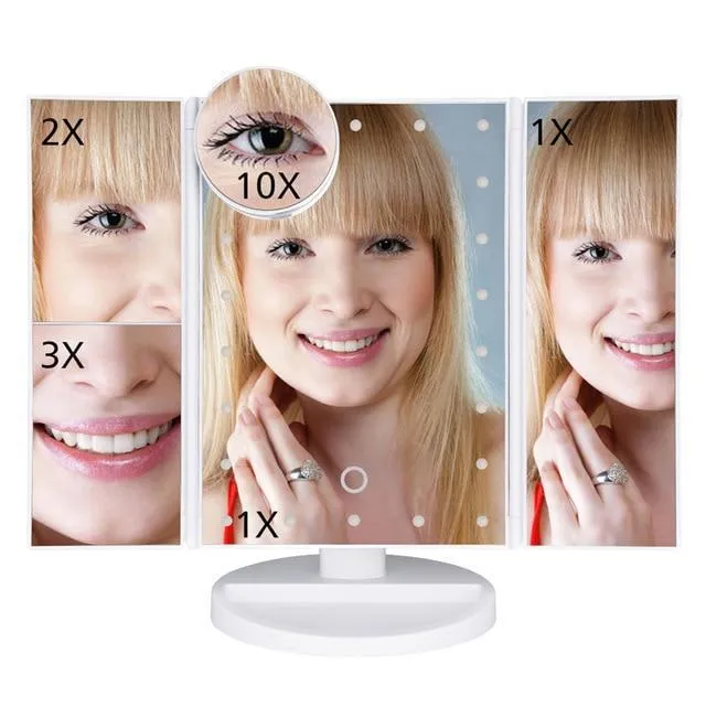 22 LED Lighted Makeup Mirror - Desktop Touch Screen Make Up Mirror