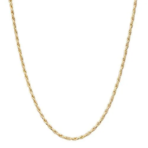 22" Adjustable 1.0mm Rope Chain in Gold