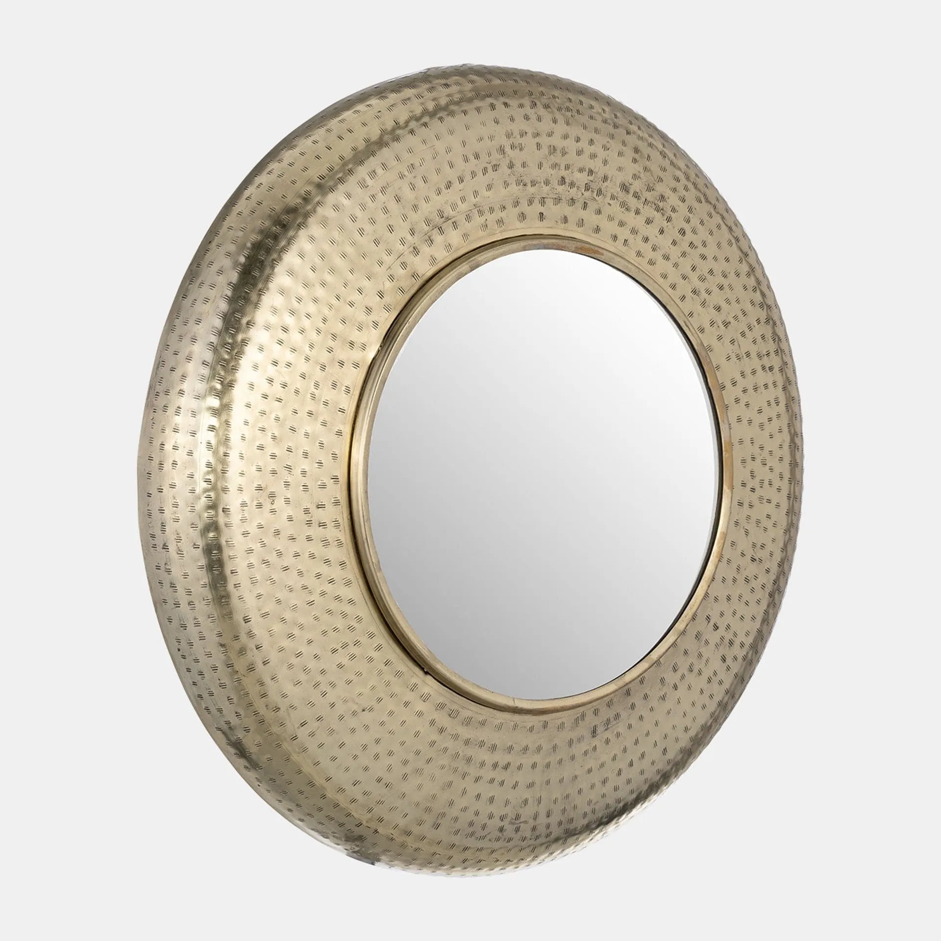 24" Hammered Metal Mirror in Gold