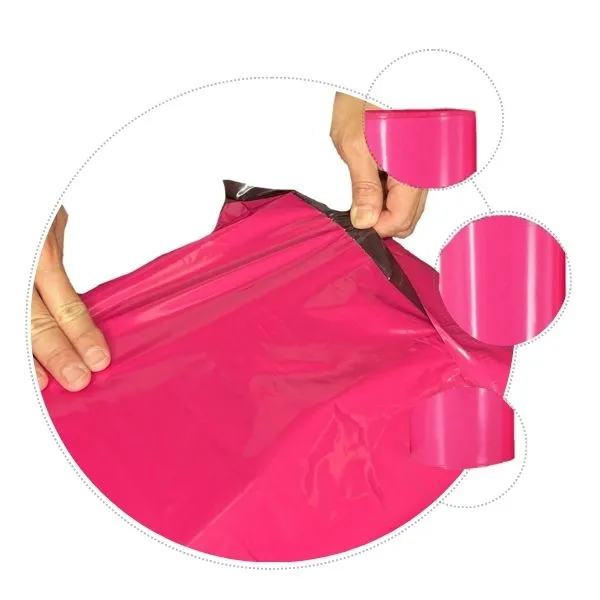 255mm x 330mm   40mm Poly Mailing Courier Satchel Pink