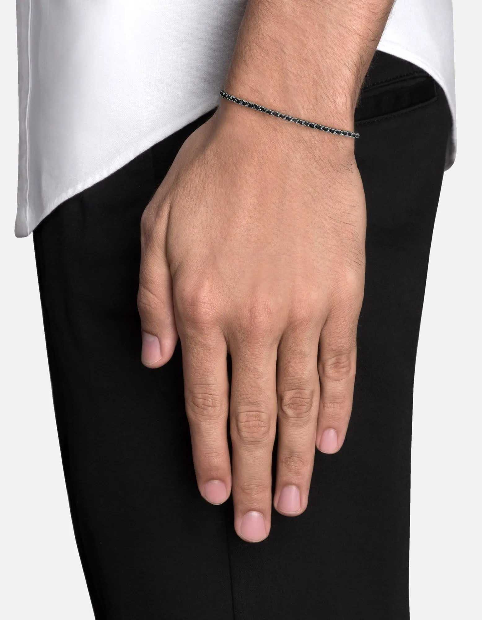 2mm Braided Chain Bracelet, Sterling Silver