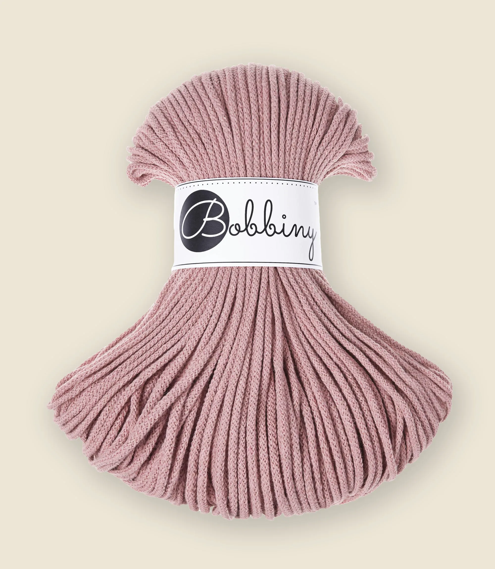 3 mm braided cord, recycled cotton