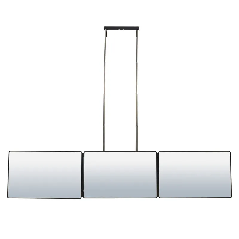 3 Way Tri-fold Self Hair Cutting Mirror adjustable Stretch  Pole Self Cuttting Mirror Hand on the Door Mirror