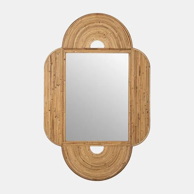 30x47" Rectangular Mirror, Natural Rattan
