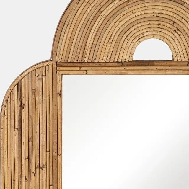 30x47" Rectangular Mirror, Natural Rattan