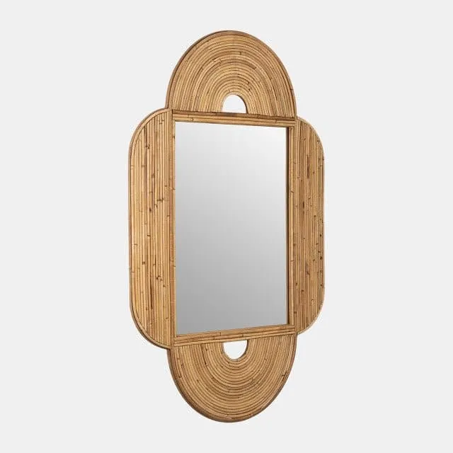 30x47" Rectangular Mirror, Natural Rattan