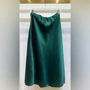 (3390-HUN) SOLID SILKY MAXI SKIRT