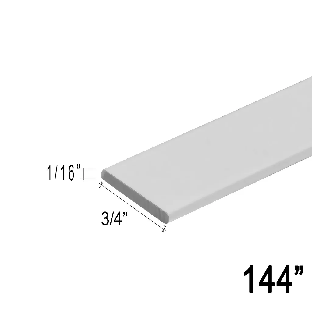 3/4" Flat Bar for Grid Showers (144") - (CH, MBL, SA, SB)