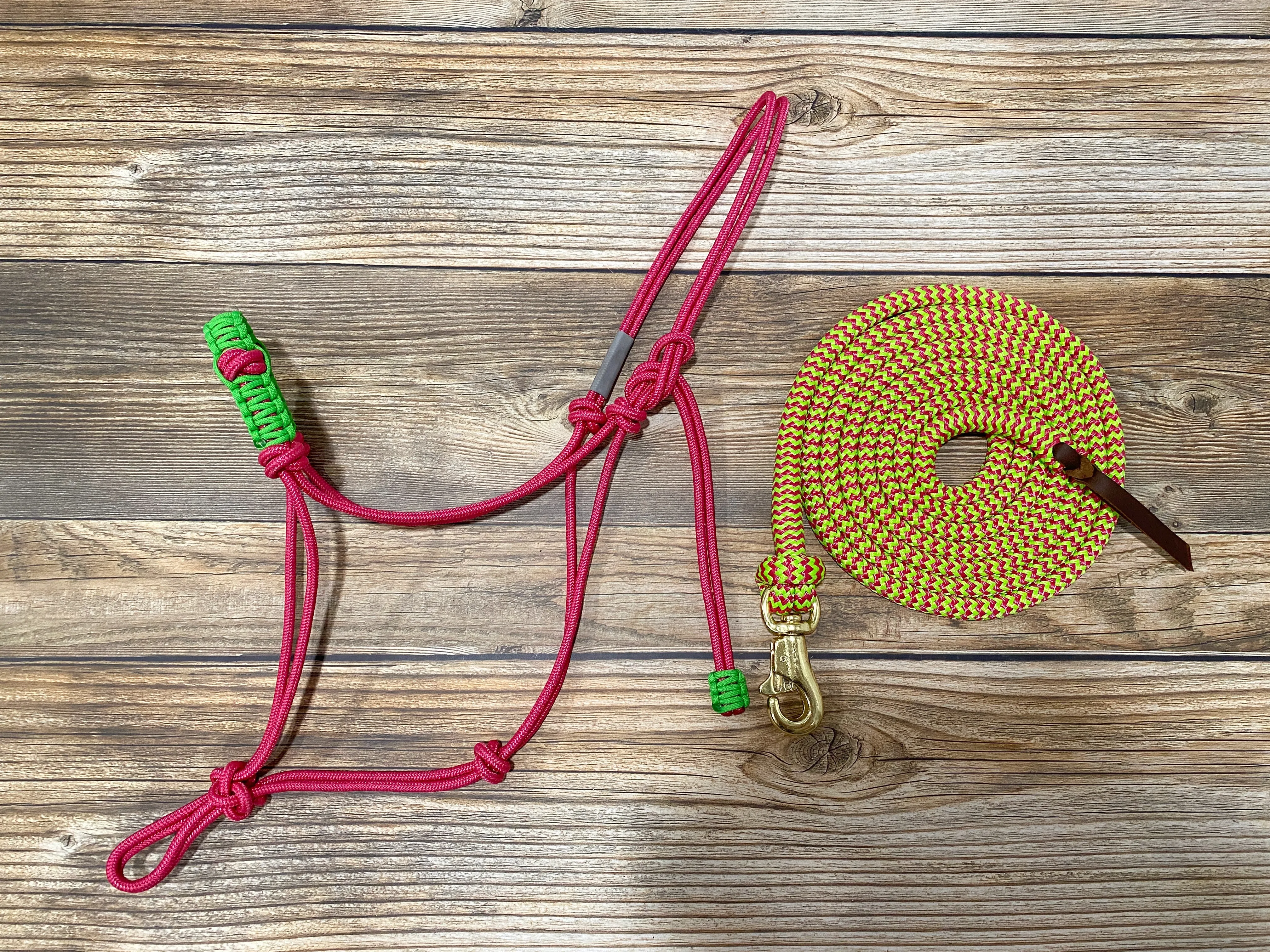 4 Knot Rope Halter w/ Braided Noseband