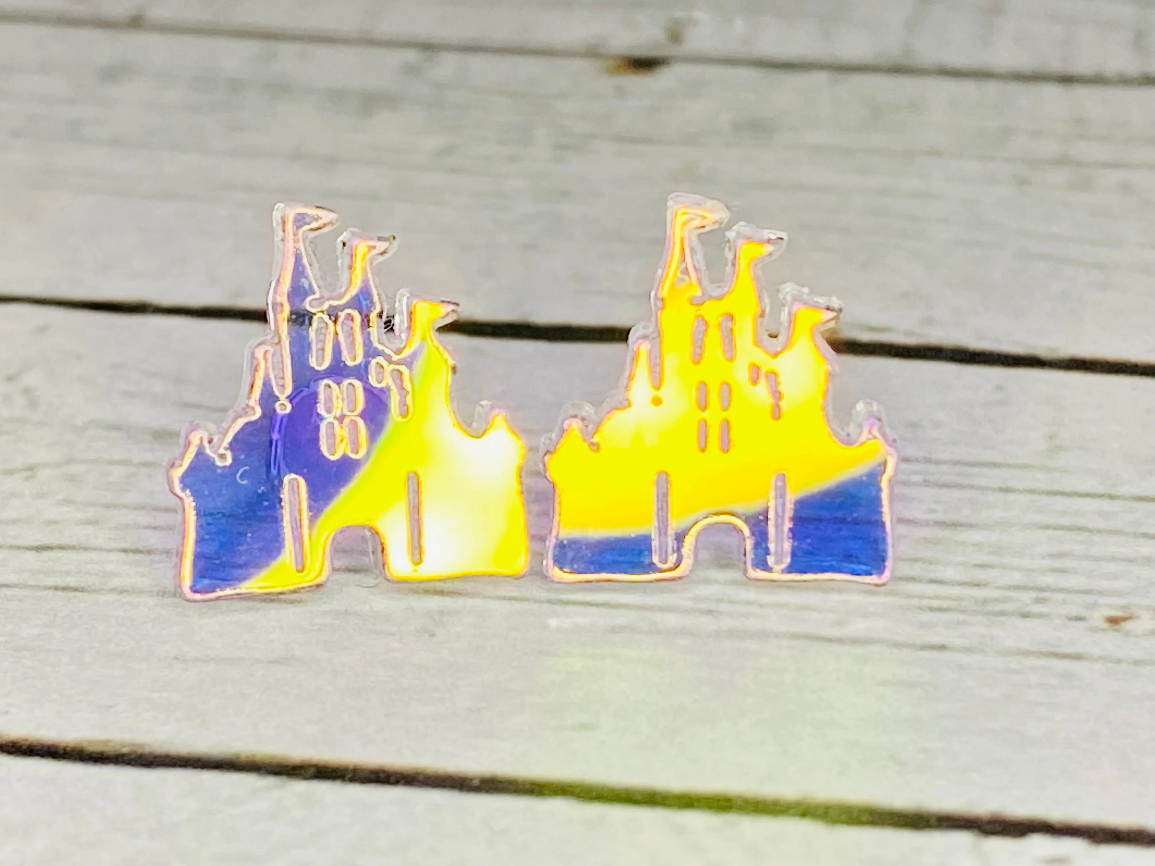 50th Anniversary Castle Earrings - 12mmX14mm