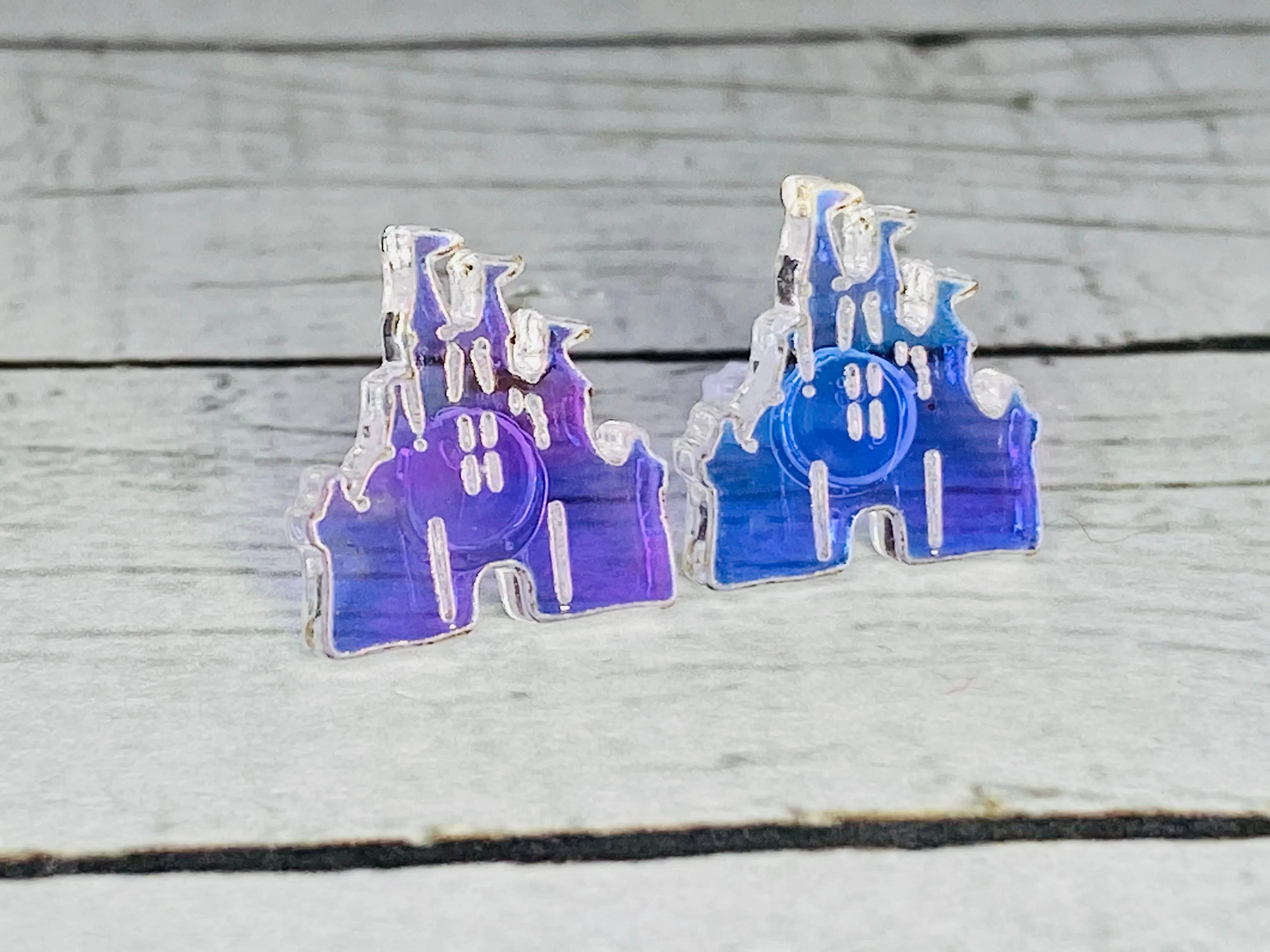 50th Anniversary Castle Earrings - 12mmX14mm