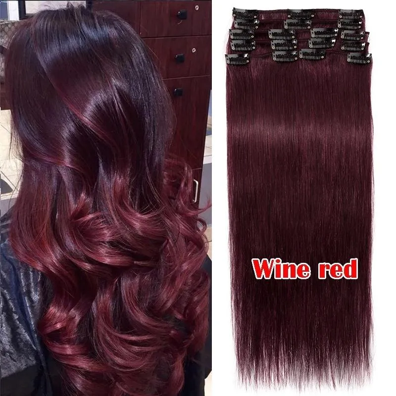 8-20 Short Inch 8 Pcs Clip In Human Hair Extensions Soft & Silky Brazilian Remy Hair New Length New Style New Extensions