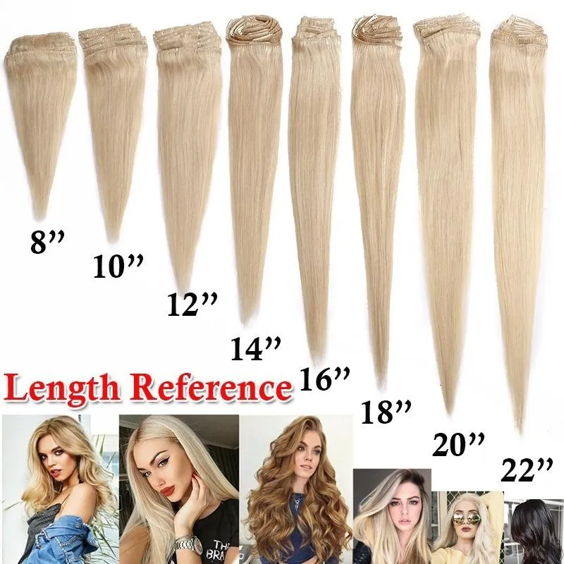 8-20 Short Inch 8 Pcs Clip In Human Hair Extensions Soft & Silky Brazilian Remy Hair New Length New Style New Extensions