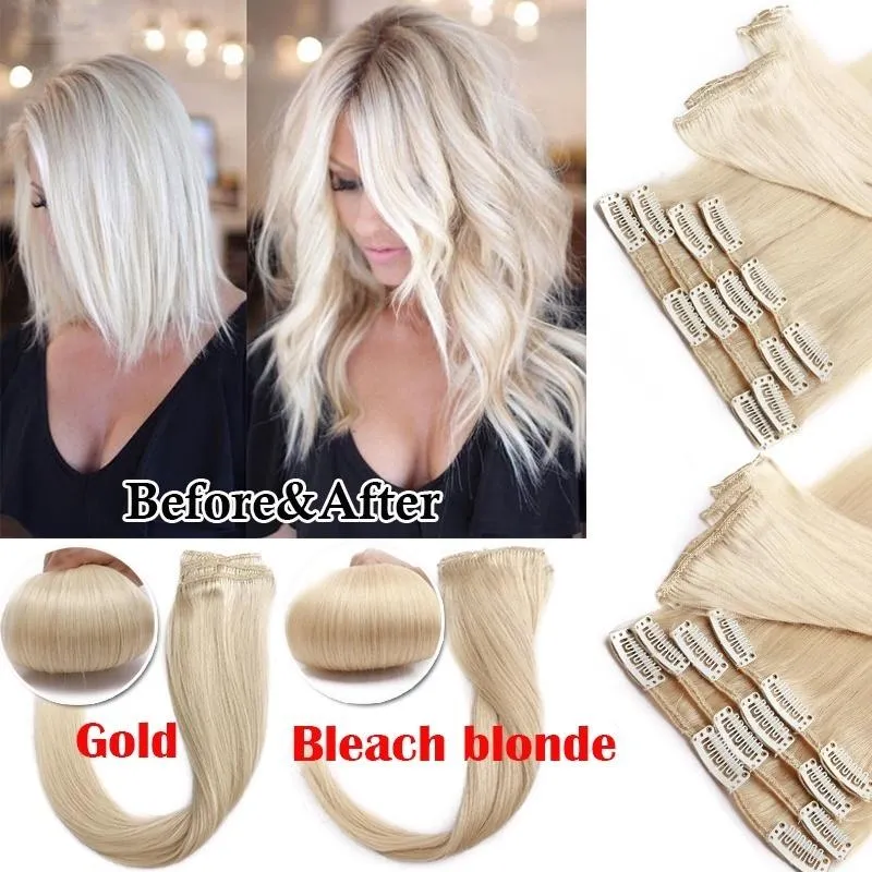8-20 Short Inch 8 Pcs Clip In Human Hair Extensions Soft & Silky Brazilian Remy Hair New Length New Style New Extensions