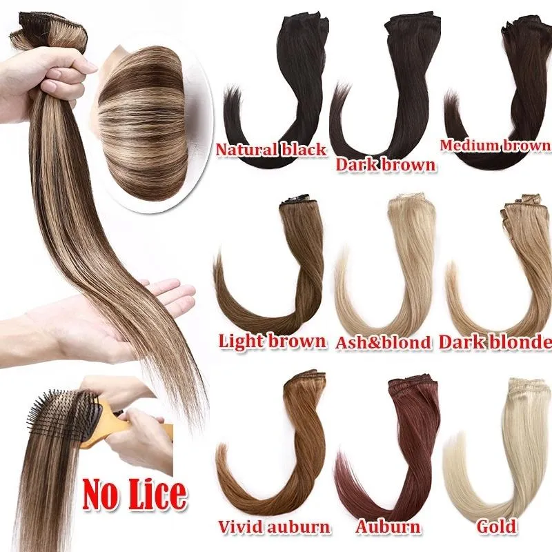8-20 Short Inch 8 Pcs Clip In Human Hair Extensions Soft & Silky Brazilian Remy Hair New Length New Style New Extensions