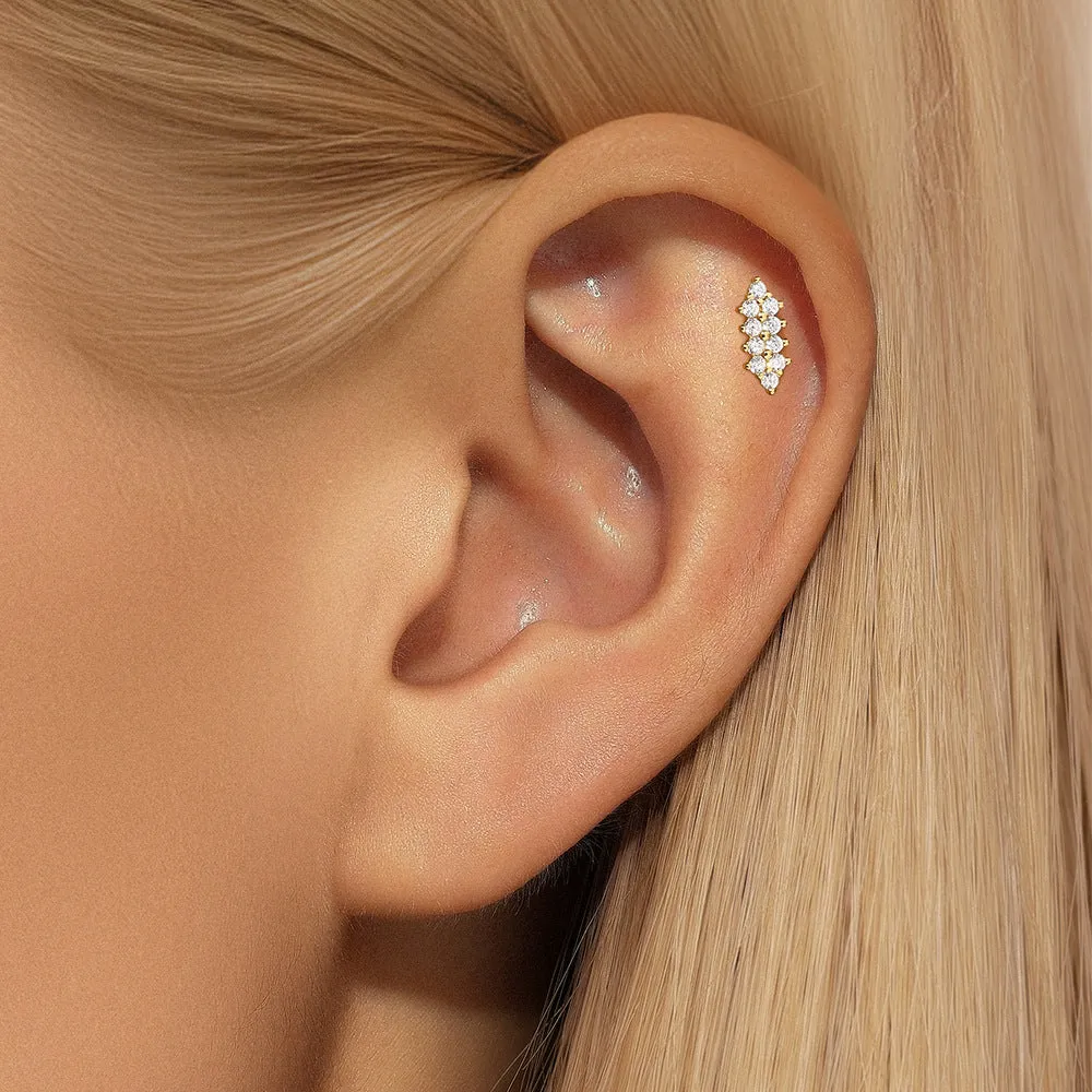 925 Silver Indicator Arrow Flat Back Earrings