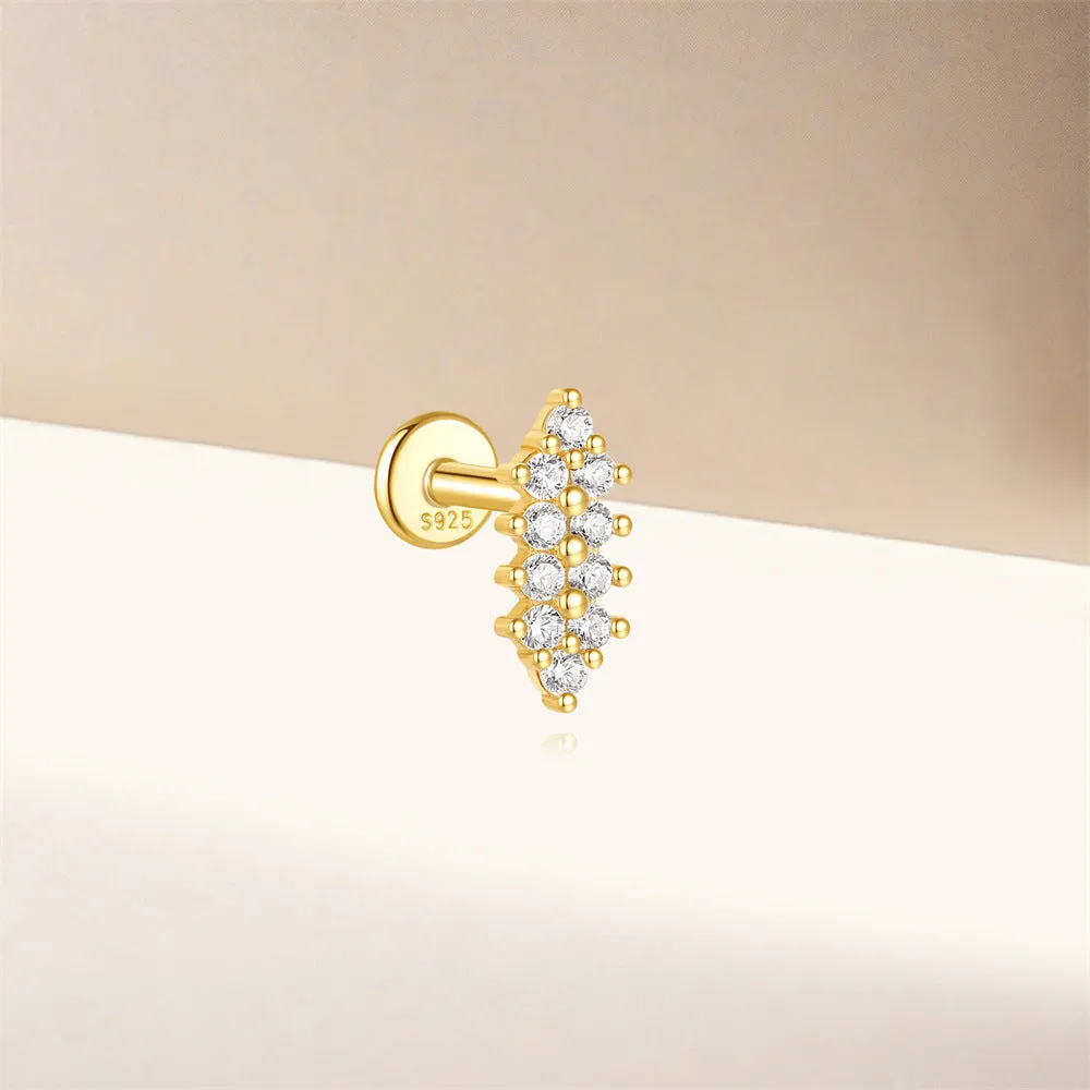 925 Silver Indicator Arrow Flat Back Earrings