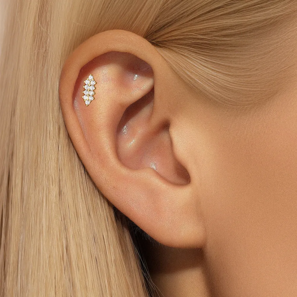 925 Silver Indicator Arrow Flat Back Earrings