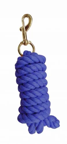 9ft Cotton lead rope with brass plated snap.