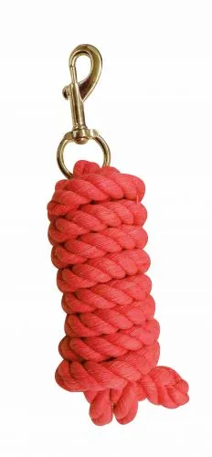 9ft Cotton lead rope with brass plated snap.