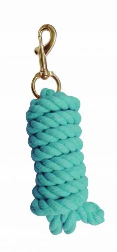 9ft Cotton lead rope with brass plated snap.